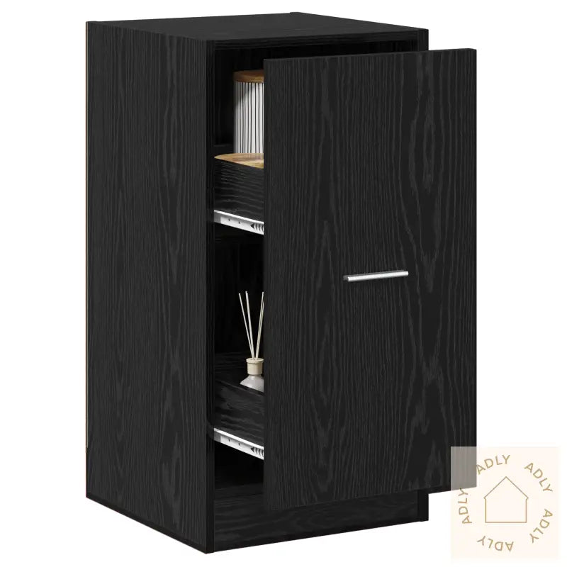 Apothecary Cabinet Svart Eik 40X41X77,5 Cm Konstruert Tre
