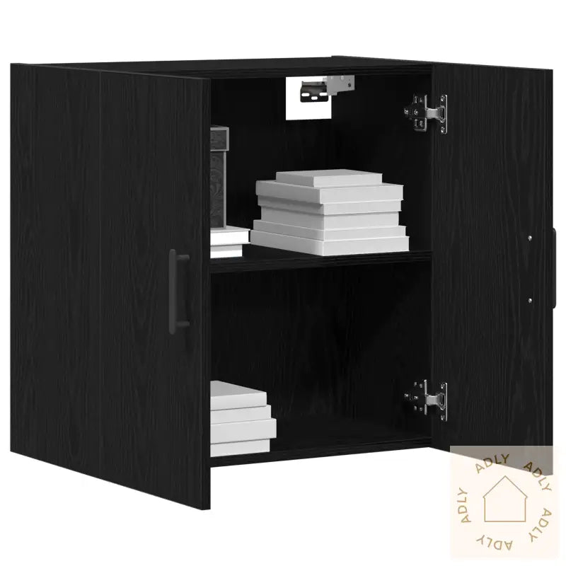 Veggskap Svart Eik 60X31X60 Cm Konstruert Tre
