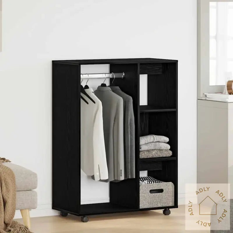 Garderobe Svart Eik 80X40X110 Cm Konstruert Tre