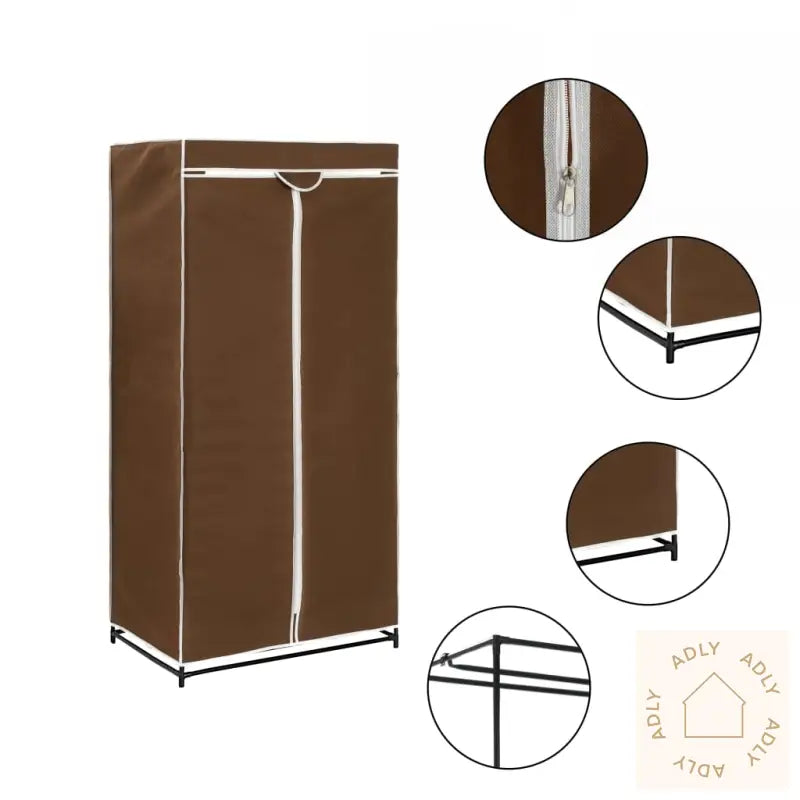 Garderobeskap 2 Stk Brun 75X50X160 Cm