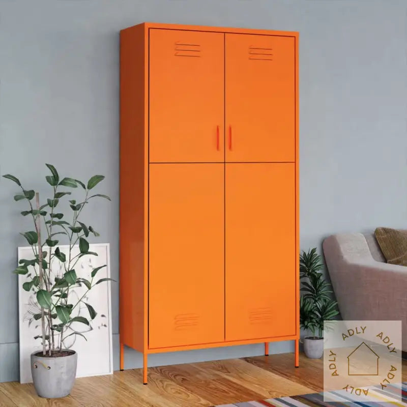 Garderobe Oransje 90X50X180 Cm Stål
