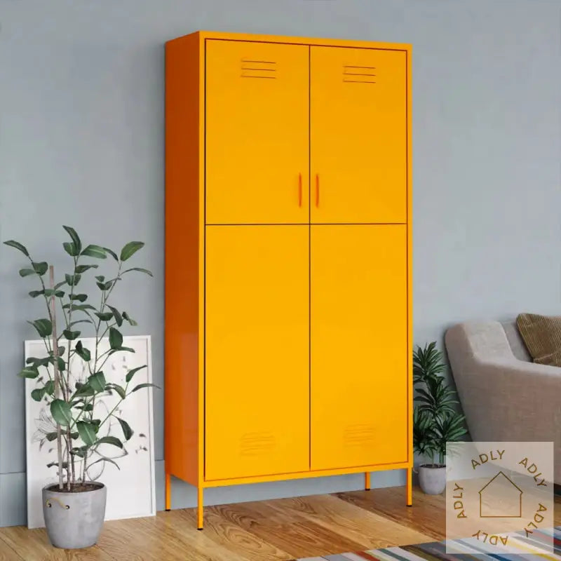 Garderobe Sennesgul 90X50X180 Cm Stål