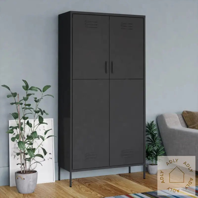 Garderobe Antrasitt 90X50X180 Cm Stål