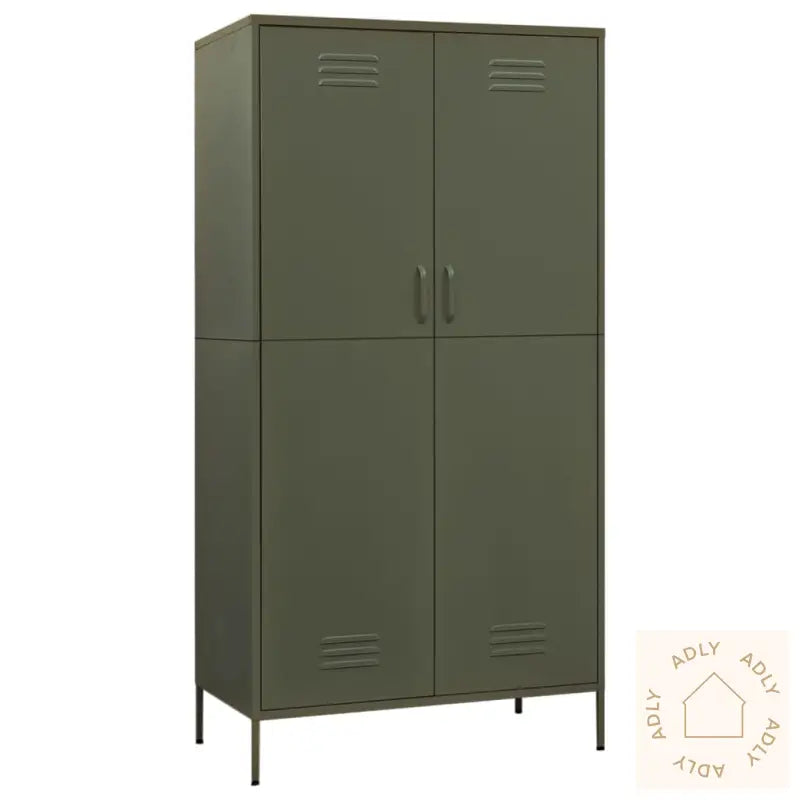 Garderobe Olivengrønn 90X50X180 Cm Stål