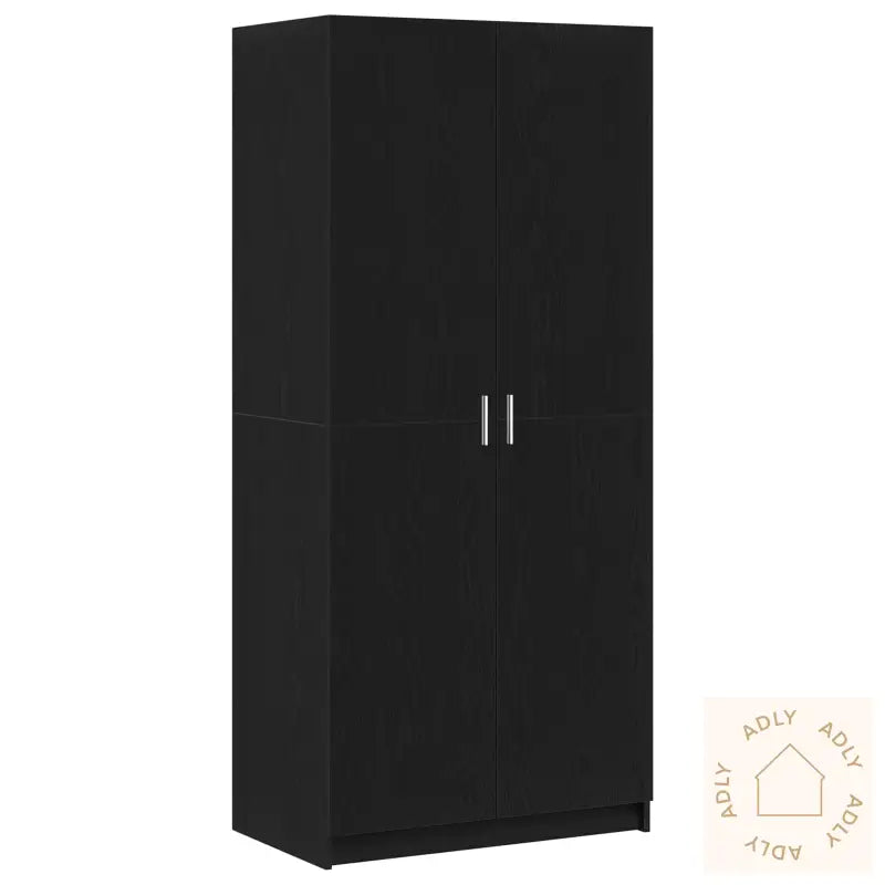 Garderobe Svart Eik 80X51X180 Cm Konstruert Tre