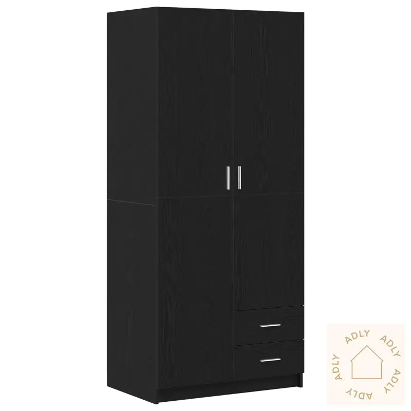 Kleskap Svart Eik 80X52X180 Cm Laget Av Tre