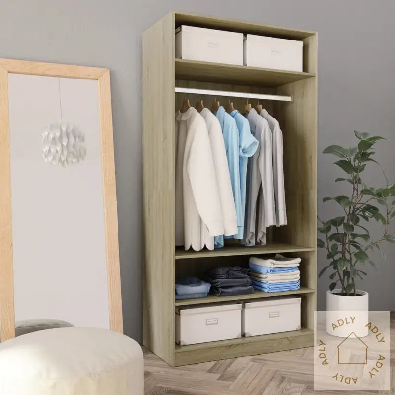 Garderobe Sonoma Eik 100X50X200 Cm Konstruert Tre