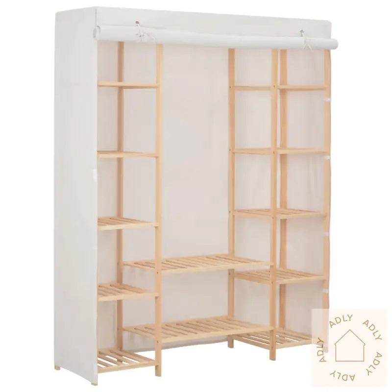 Garderobeskap Hvit 135X40X170 Cm Stoff