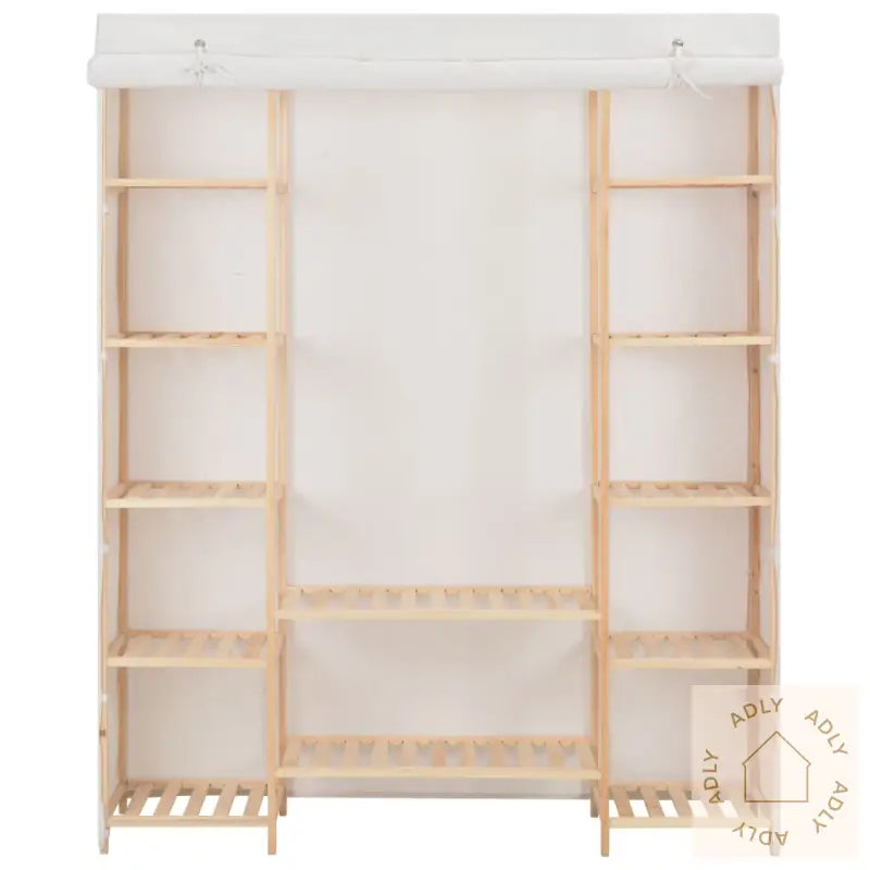 Garderobeskap Hvit 135X40X170 Cm Stoff