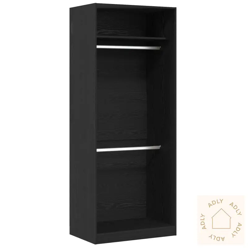 Garderobe Svart Eik 80X50X200 Cm Laget Av Tre