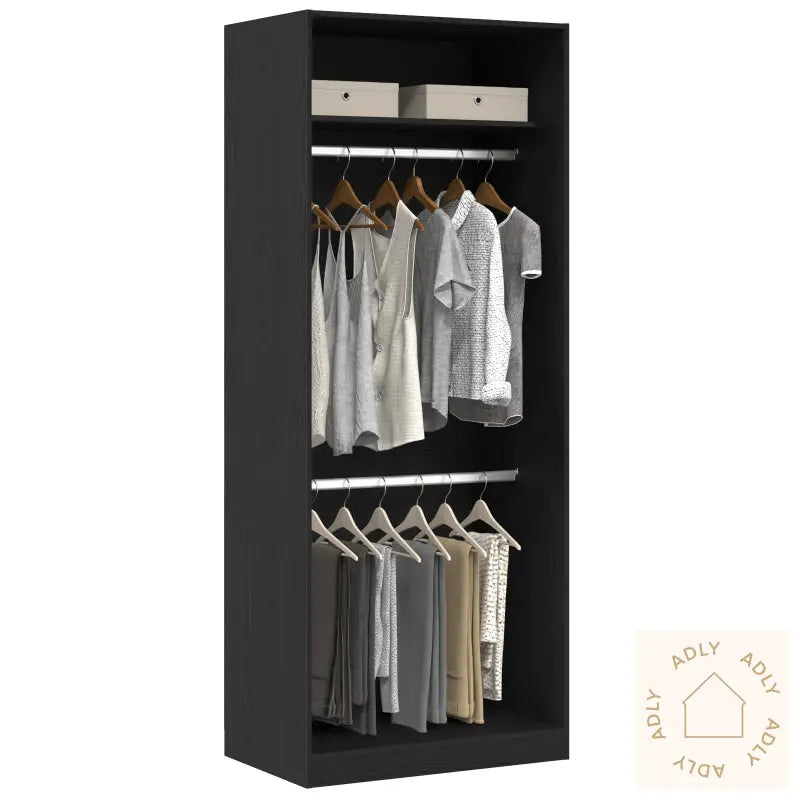Garderobe Svart Eik 80X50X200 Cm Laget Av Tre