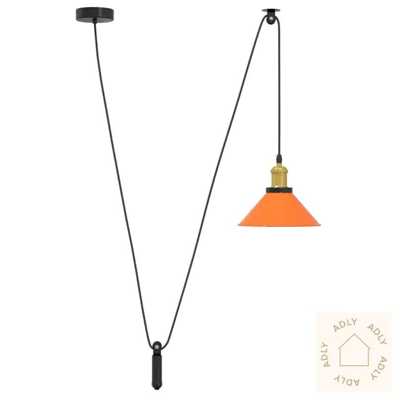 Pendellampe Høydejusterbar E27 Glans Oransje Ø 22 Cm Metall