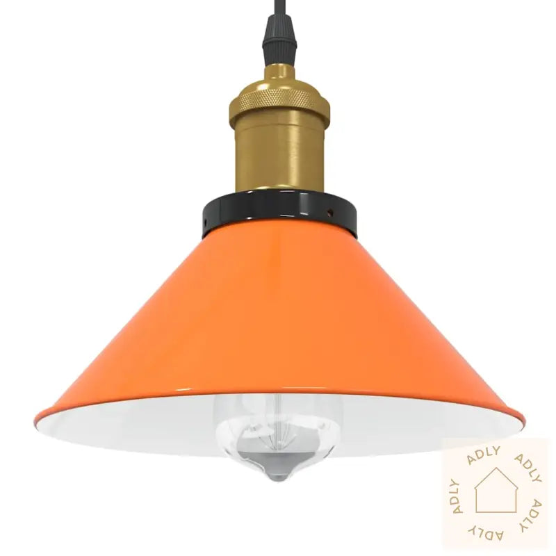 Pendellampe Høydejusterbar E27 Glans Oransje Ø 22 Cm Metall