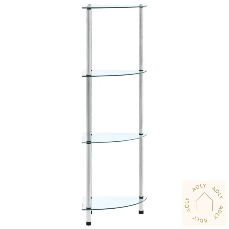 Hylle 4 Etasjer Gjennomsiktig 30X30X100 Cm Herdet Glass