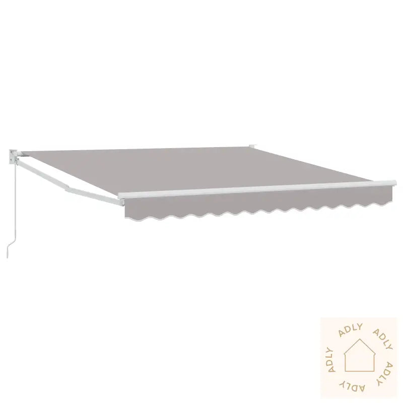 Manuell Utrekkbar Markise Lys Grå 350X250 Cm