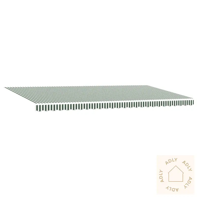 Markiseduk For 6X3.5 M Ramme Grønn Og Hvit