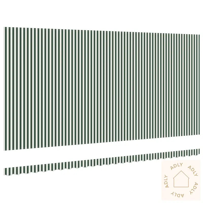 Markiseduk For 6X3.5 M Ramme Grønn Og Hvit
