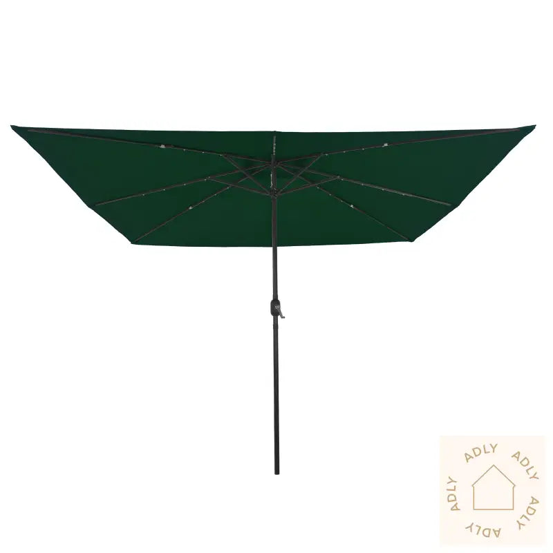 Firkantet Hageparasol Med Led Lys 295X245 Cm Grønn