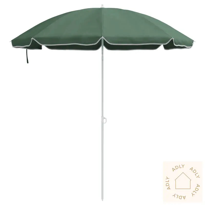 Strandparasol Med Metallstang Grønn 161X193 Cm Polyester