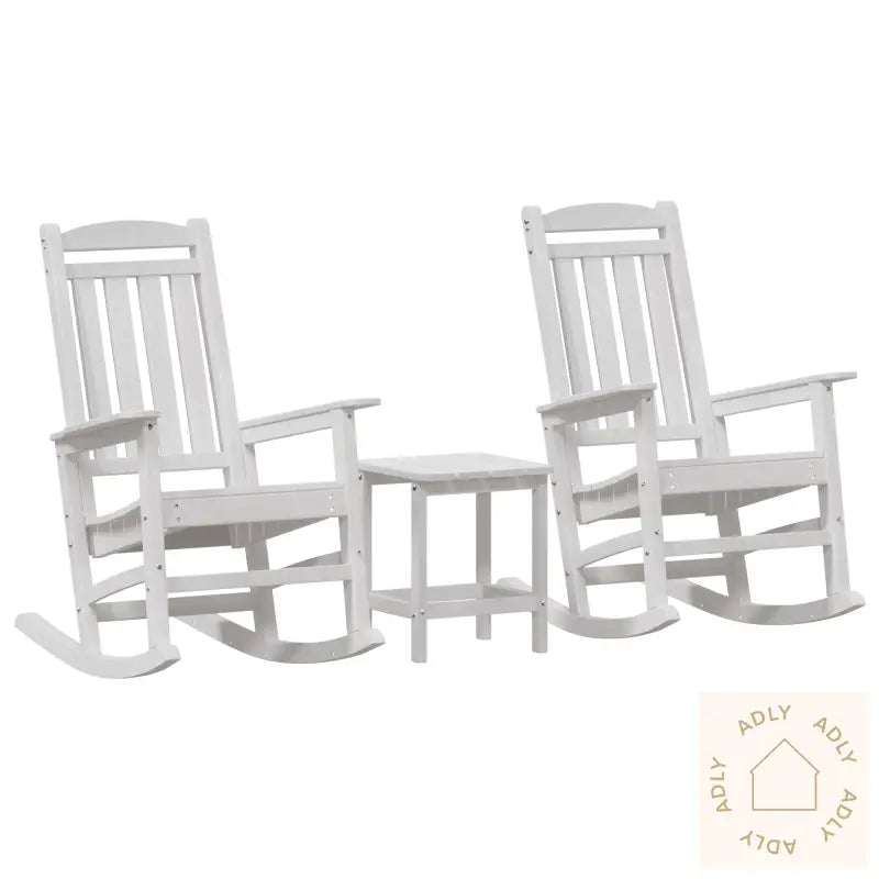 3 Deler Hage Lounge Sett Hvit Hdpe