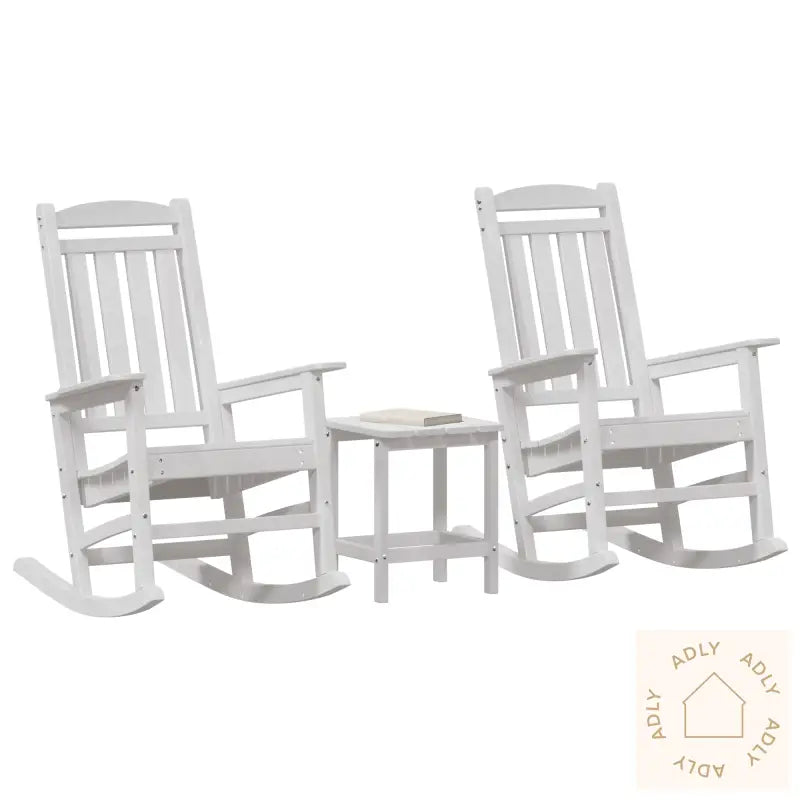 3 Deler Hage Lounge Sett Hvit Hdpe