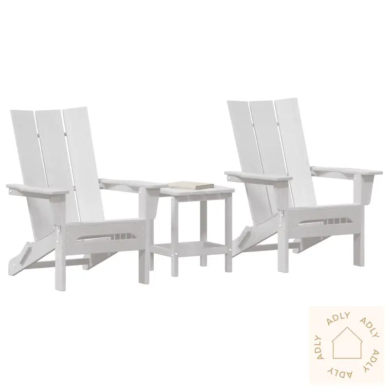 3-Delt Hage Lounge Sett Hvit Hdpe