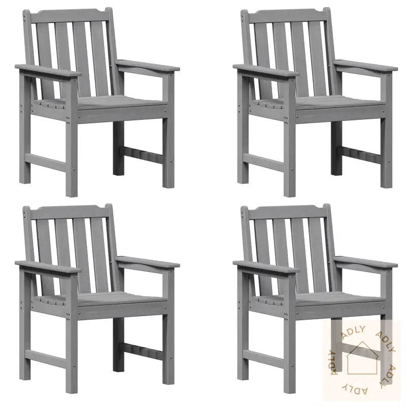 Hage Spisestoler 4 Stk Lys Grå 65,5X55,5X88 Cm Hdpe