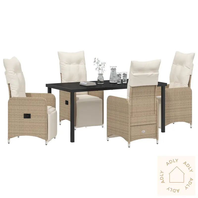 5 Delt Hage Spisesett Med Puter Beige Poly Rottings