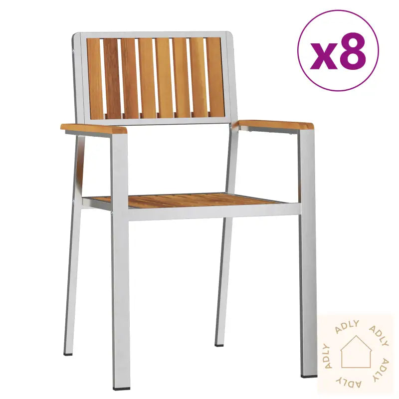 Stablebare Hage Stoler 8 Stk 54.5X56X87 Cm Massivt Akasietre