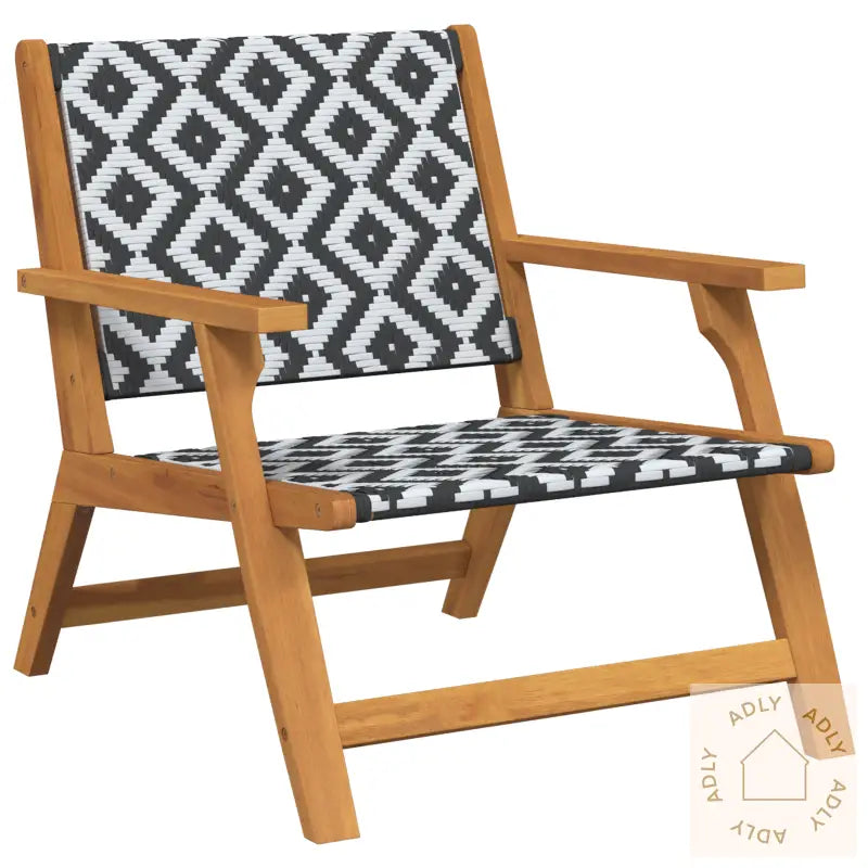 Hage Stoler 2 Stk Svart Og Hvit 76X67X73 Cm Massivt Akasietre