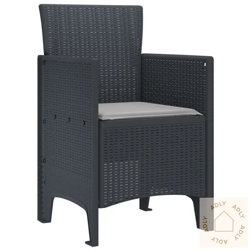 Hage Stoler Med Puter 4 Stk Antrasitt Poly Rattan