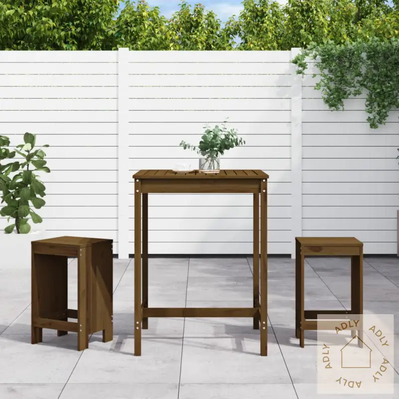 Hagebarsett 3 Deler Honningbrun Heltre Furu