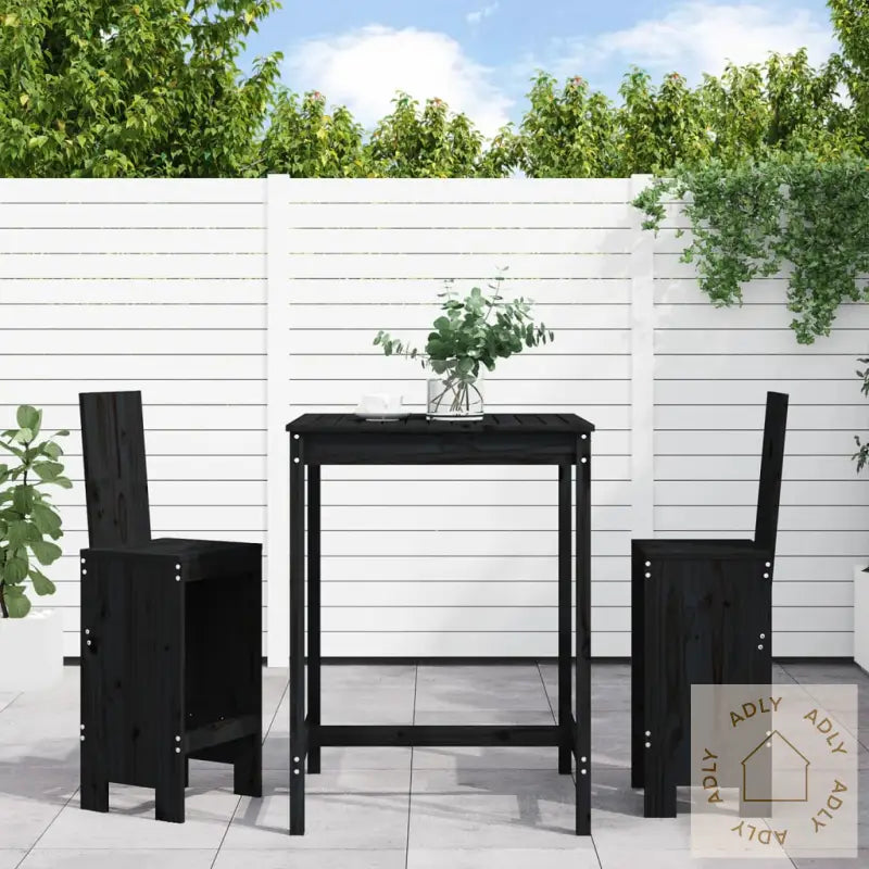 Hagebarsett 3 Deler Svart Heltre Furu
