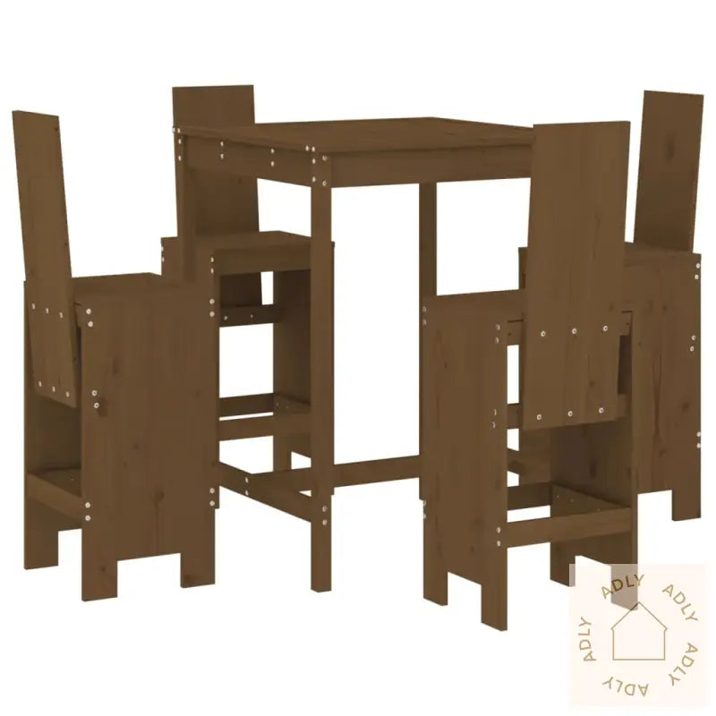 Hagebarsett 5 Deler Honningbrun Heltre Furu