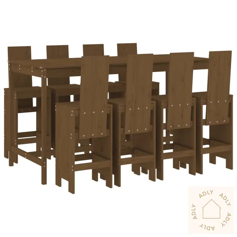 Hagebarsett 9 Deler Honningbrun Heltre Furu