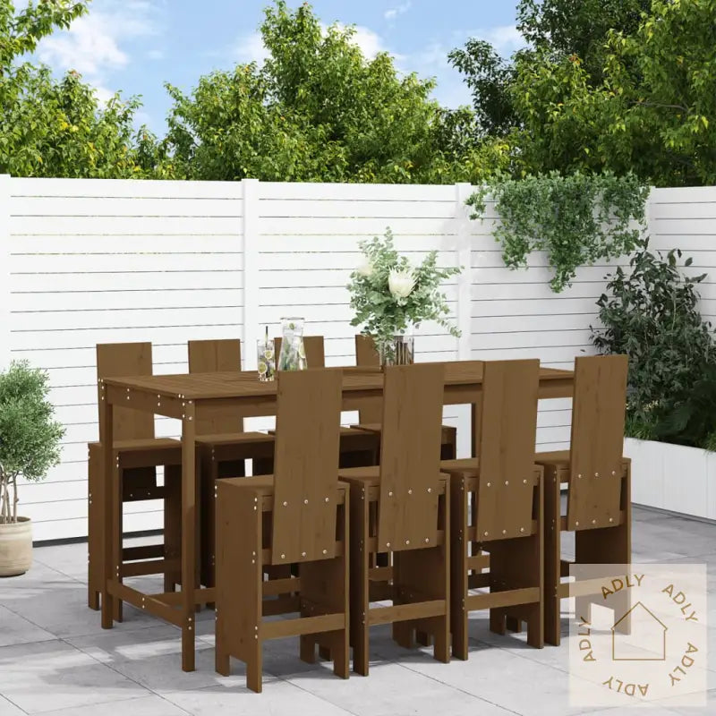 Hagebarsett 9 Deler Honningbrun Heltre Furu