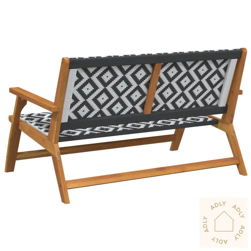 Hagebenk Svart Og Hvit 122X76X73.5 Cm Solid Akasietre