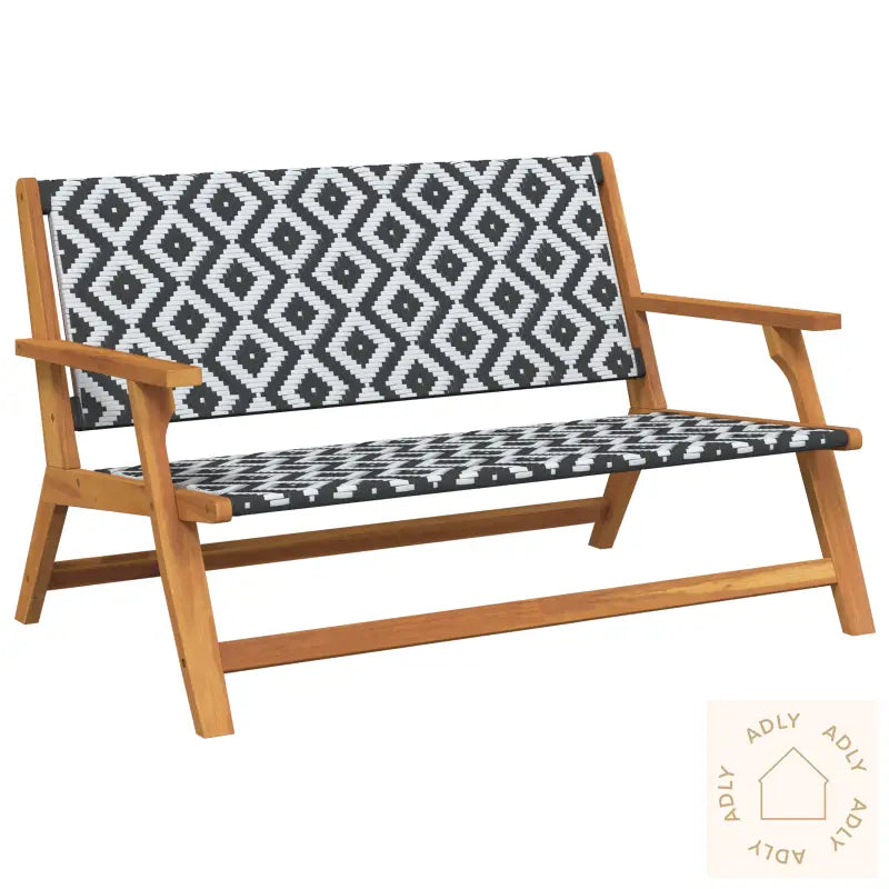 Hagebenk Svart Og Hvit 122X76X73.5 Cm Solid Akasietre