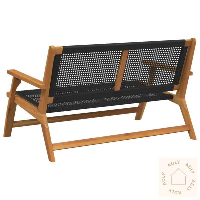Hagebenk Svart 122X76X73,5 Cm Solid Akasietre