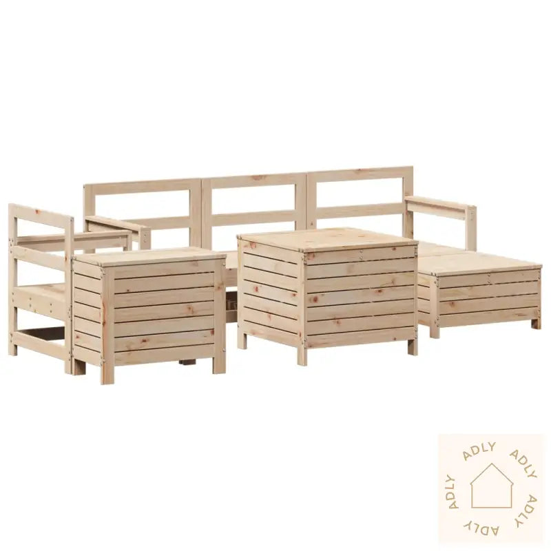 Hagesofasett 7 Deler Heltre Furu