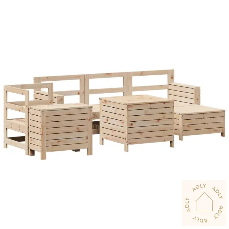 Hagesofasett 7 Deler Heltre Furu