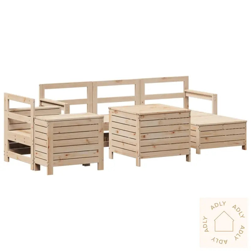 Hagesofasett 7 Deler Heltre Furu
