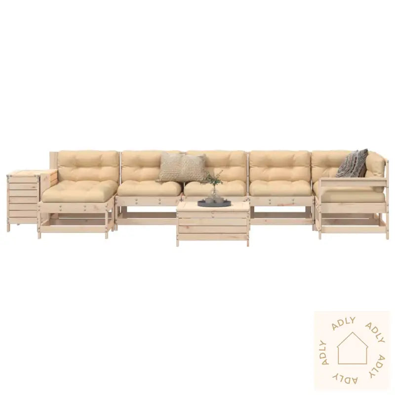 Hagesofasett 9 Deler Heltre Furu