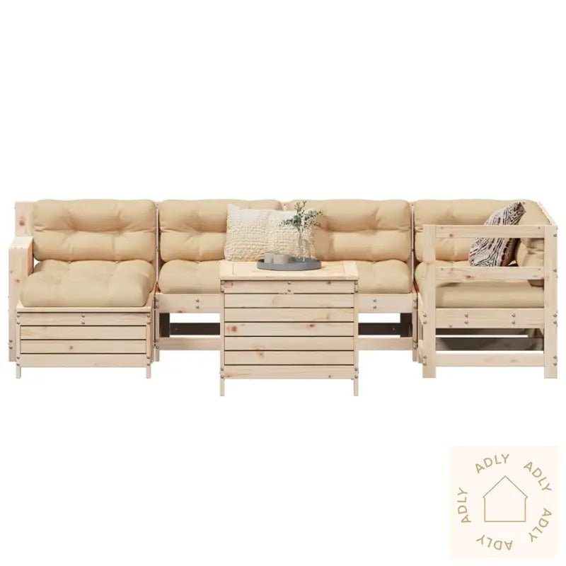 Hagesofasett 7 Deler Heltre Furu