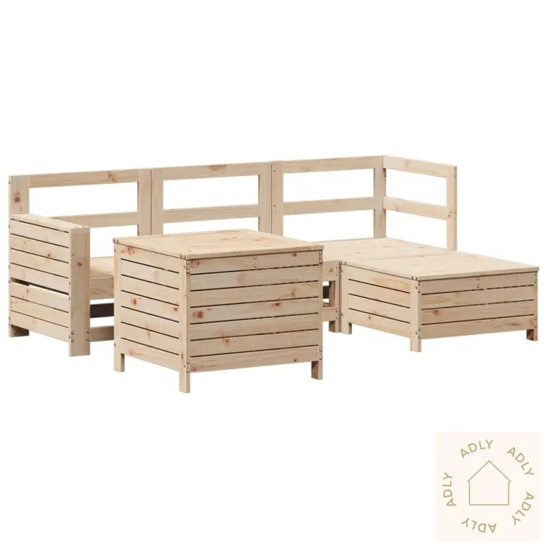 Hagesofasett 5 Deler Heltre Furu