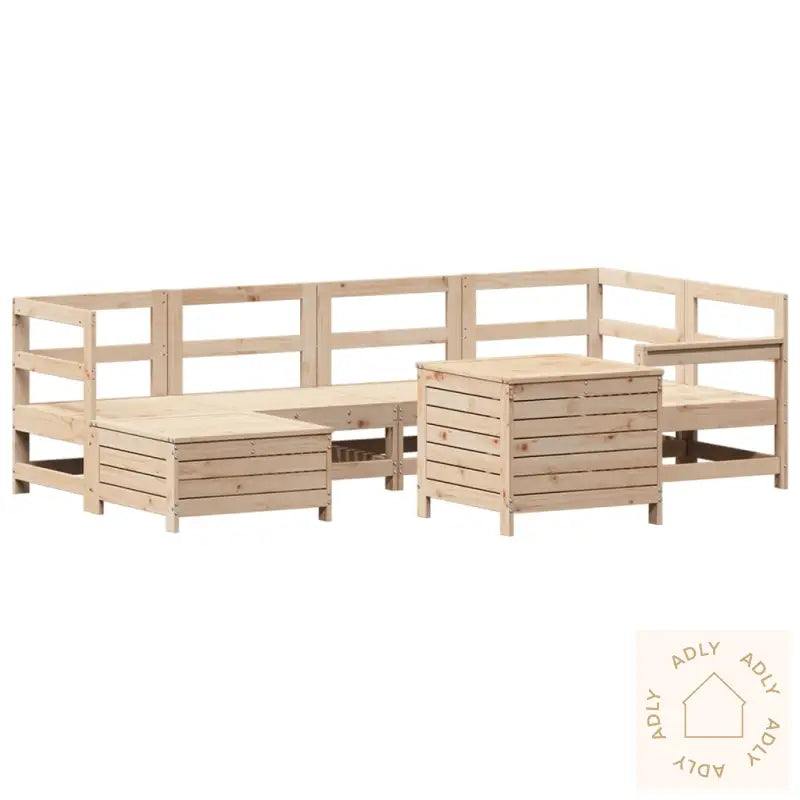 Hagesofasett 7 Deler Heltre Furu