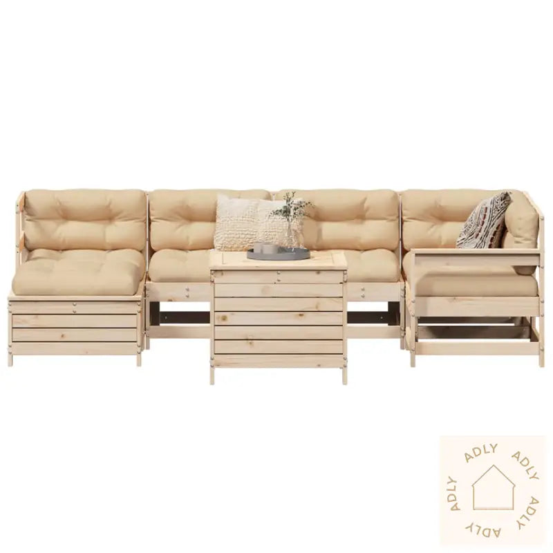 Hagesofasett 7 Deler Heltre Furu