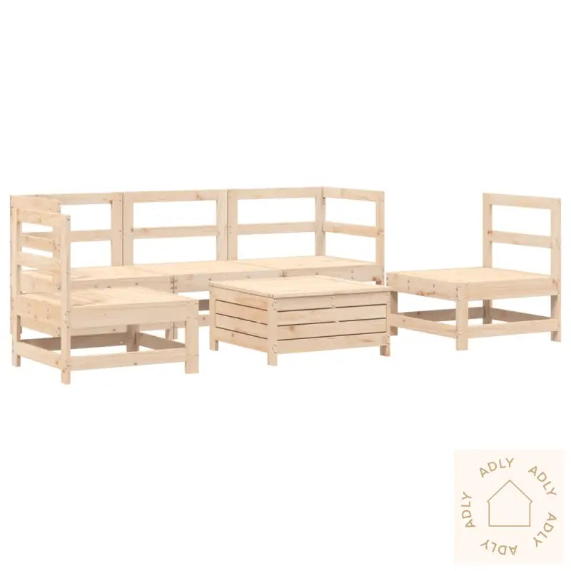 Hagesofasett 6 Deler Heltre Furu
