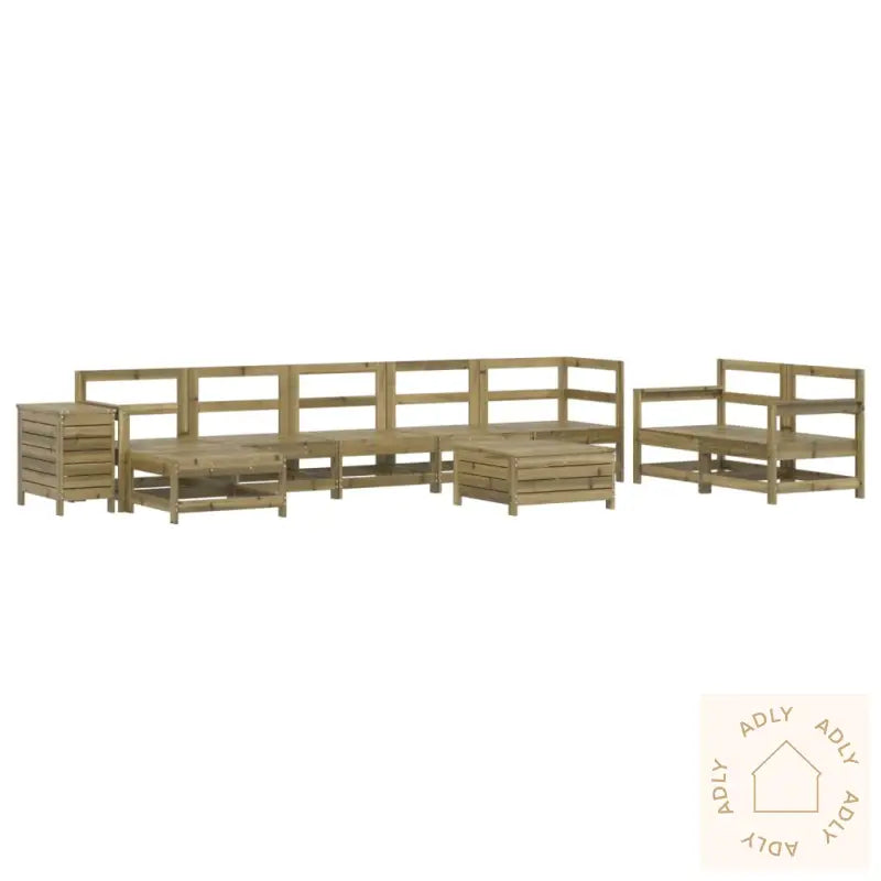 Hagesofasett 10 Deler Impregnert Furu