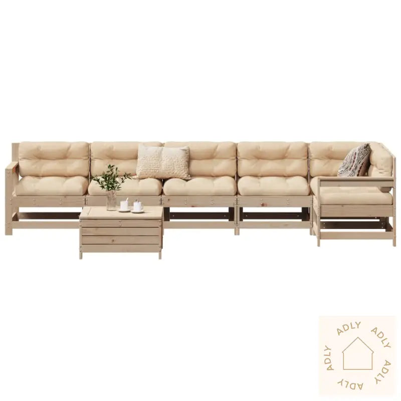 Hagesofasett 7 Deler Heltre Furu